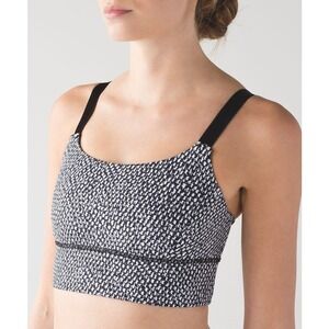Lululemon Both Ways Medium Support Sports Bra Scatter Star Arctic Grey Black 2